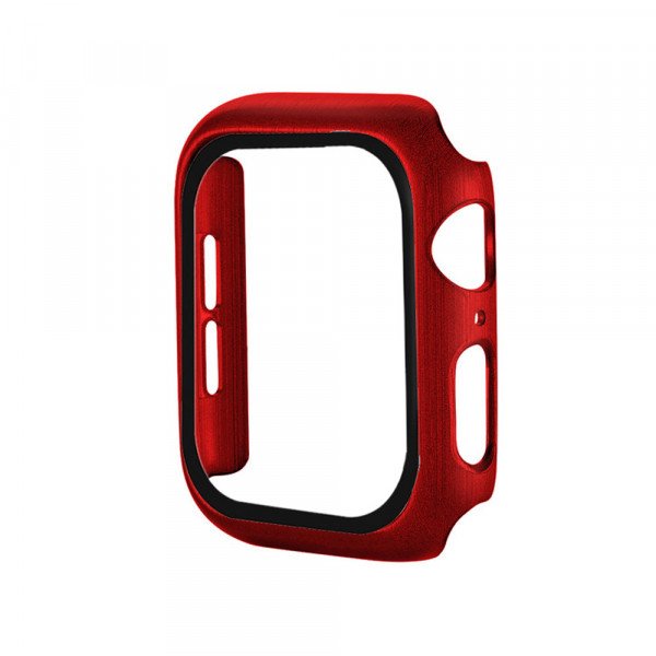 Wholesale Apple Watch Series 6/5/4/SE Hard Full Body Case with Tempered Glass 44MM (Matte Red)
